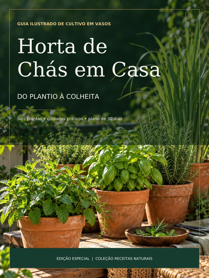 Capa do bônus Horta de Chás em Casa: do Plantio à Colheita